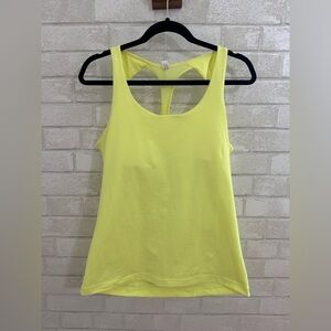Lemon Under Armour Yellow Women's RacerBack Athletic Workout Top Size L #1867